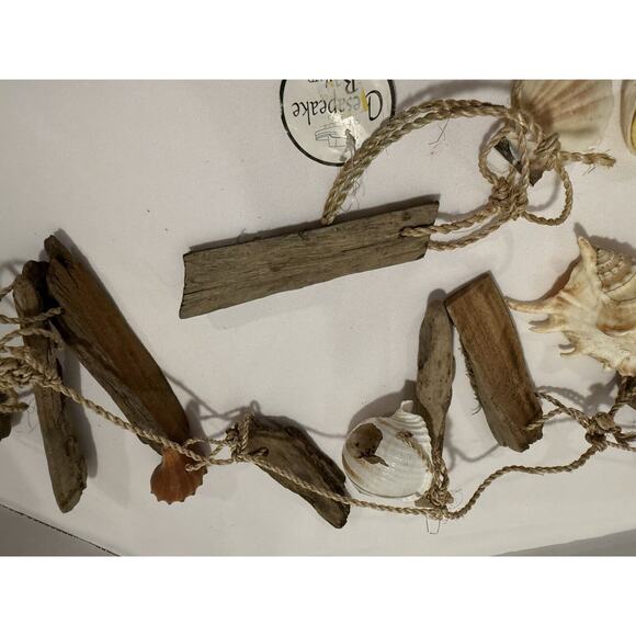 Driftwood & Shell Nautical Garland BoHo, Sea Ocean Natural Decor - Picture 3 of 10